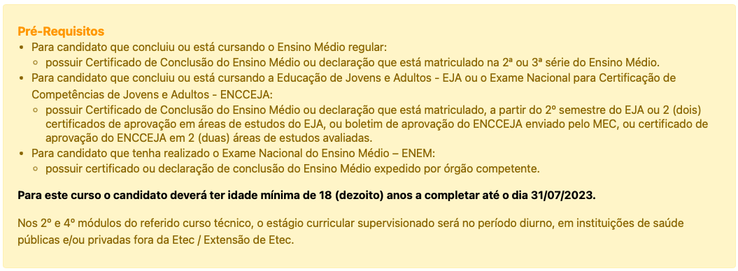 Enfermagem é o curso técnico mais concorrido da Etec em Rio Preto